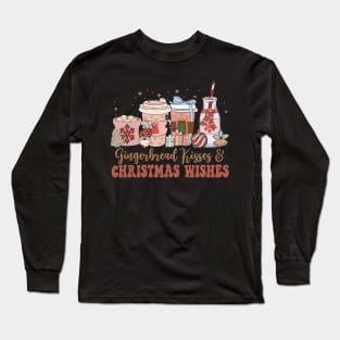 Gingerbread Kisses And Christmas Wishes Coffee Long Sleeve T-Shirt